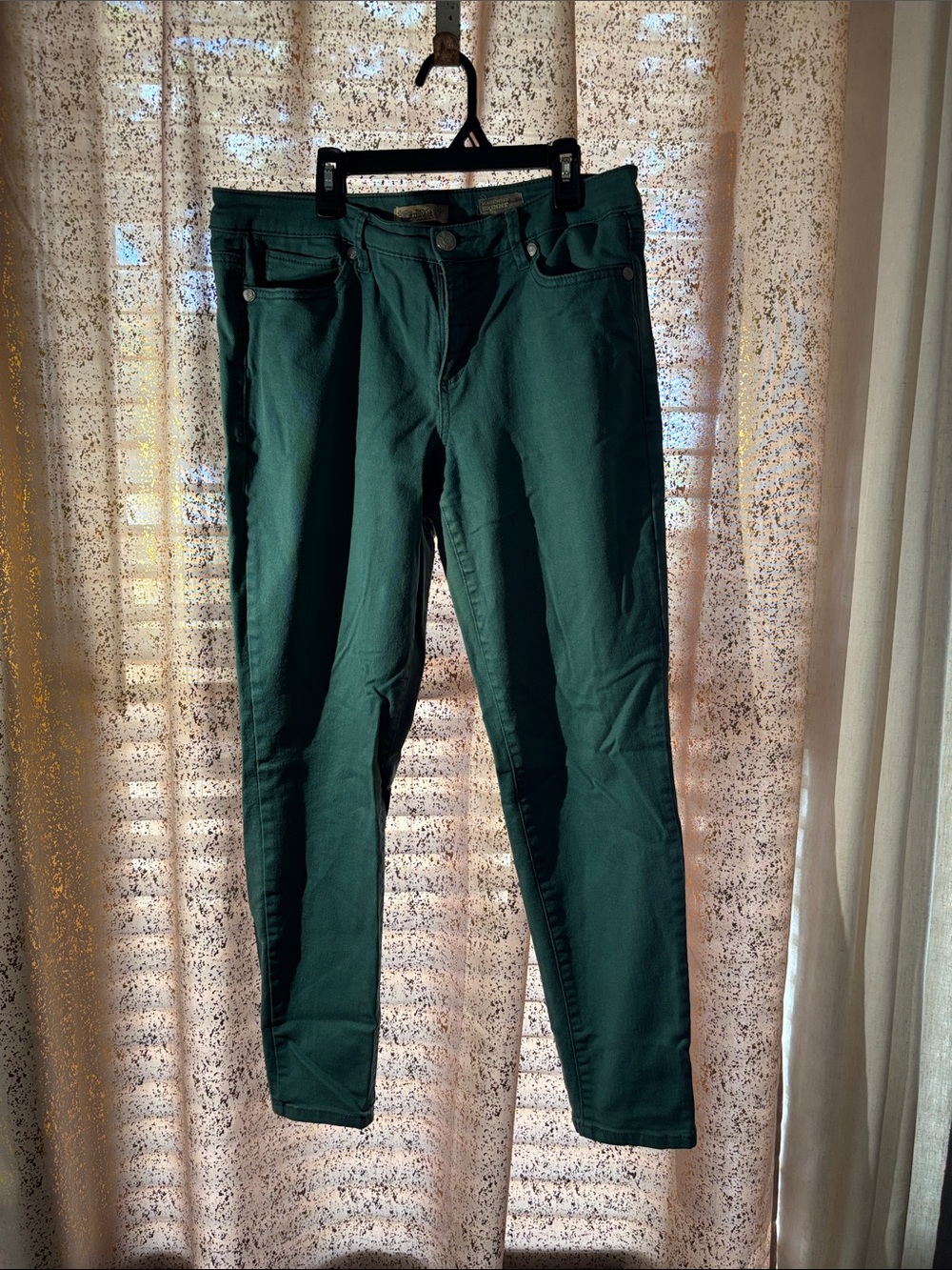 Women's Skinny Jeans in Dark Green